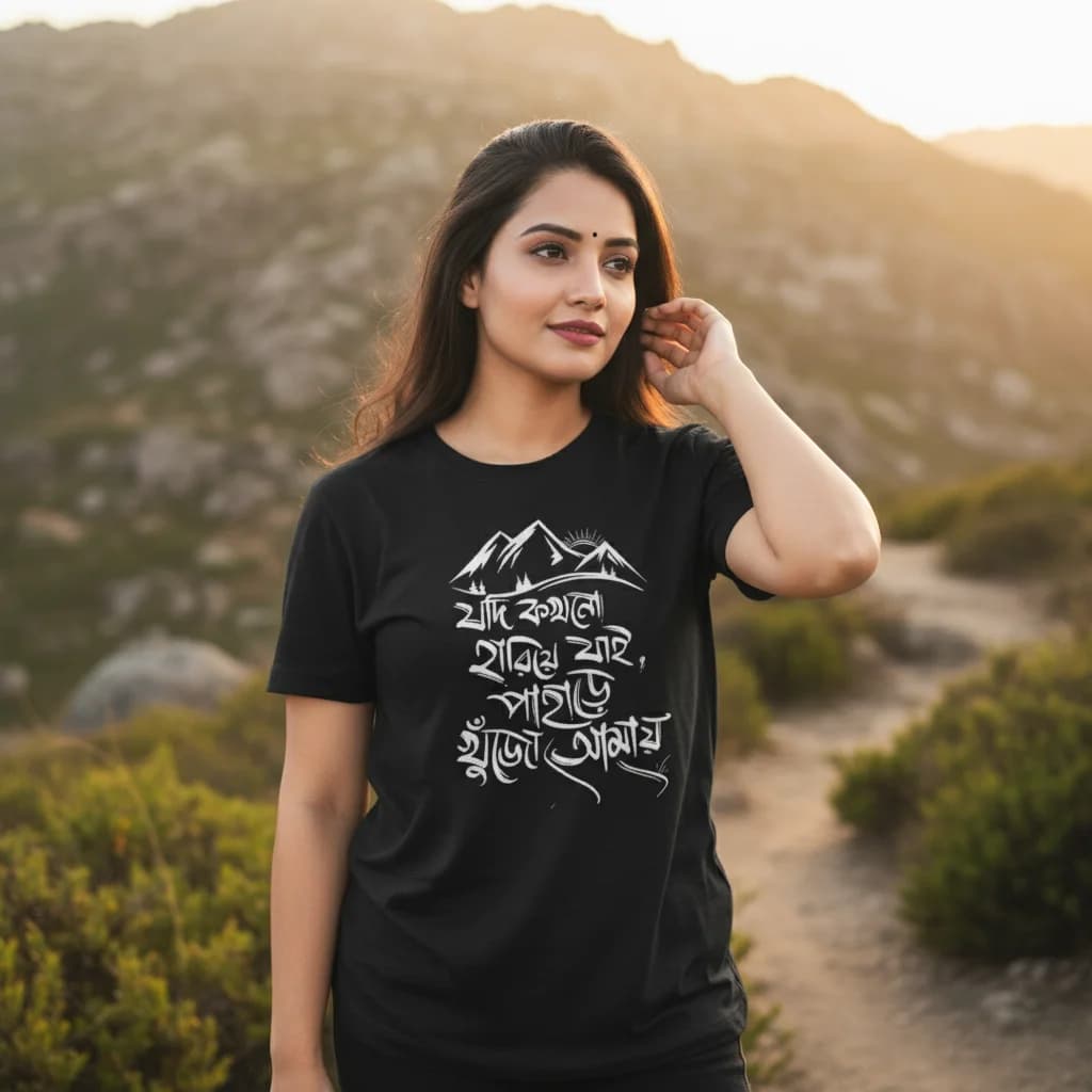 Pahare Khujo Amay - Bengali Travel T-Shirt