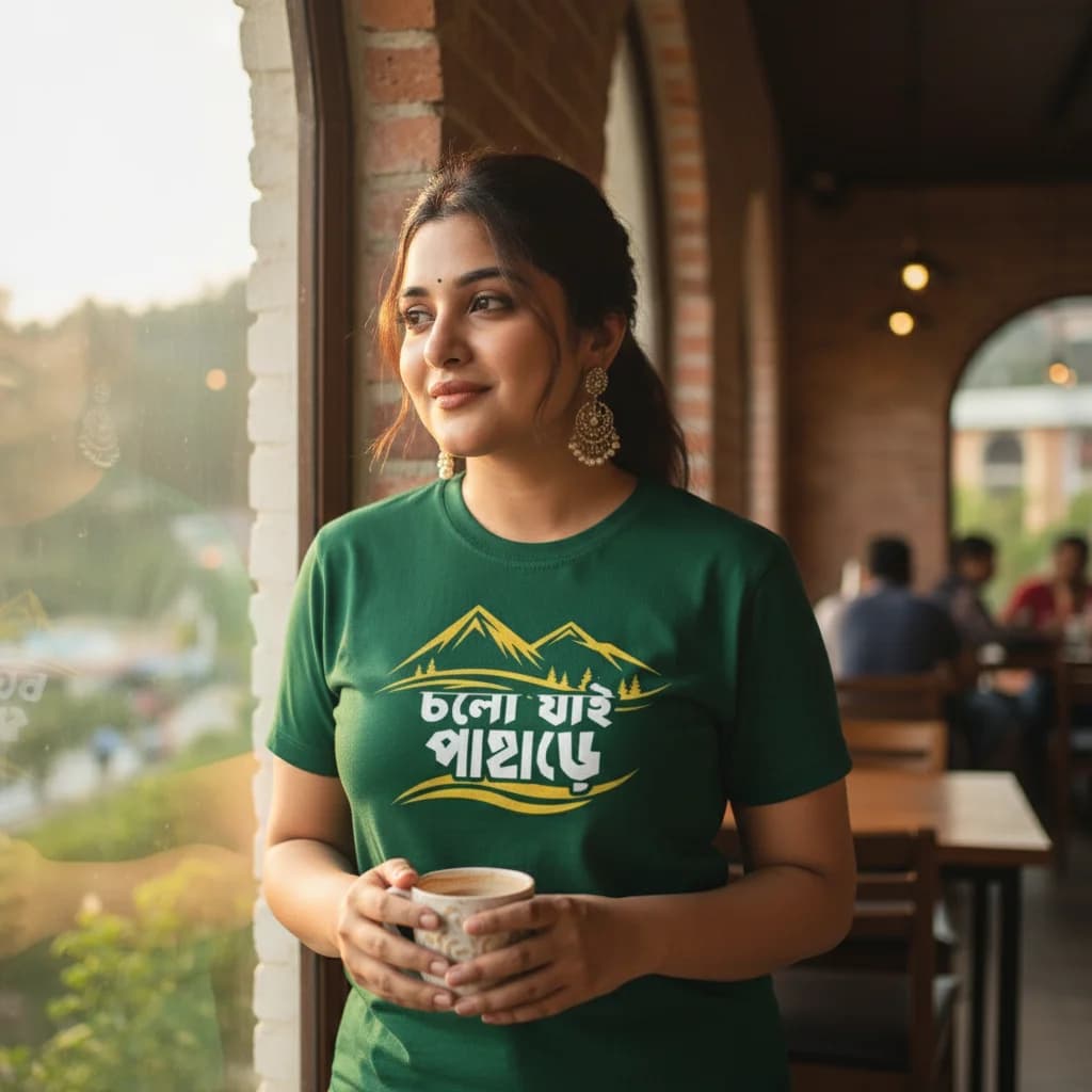 Cholo Jai Pahare (Women) - Bengali Traveling T-Shirt