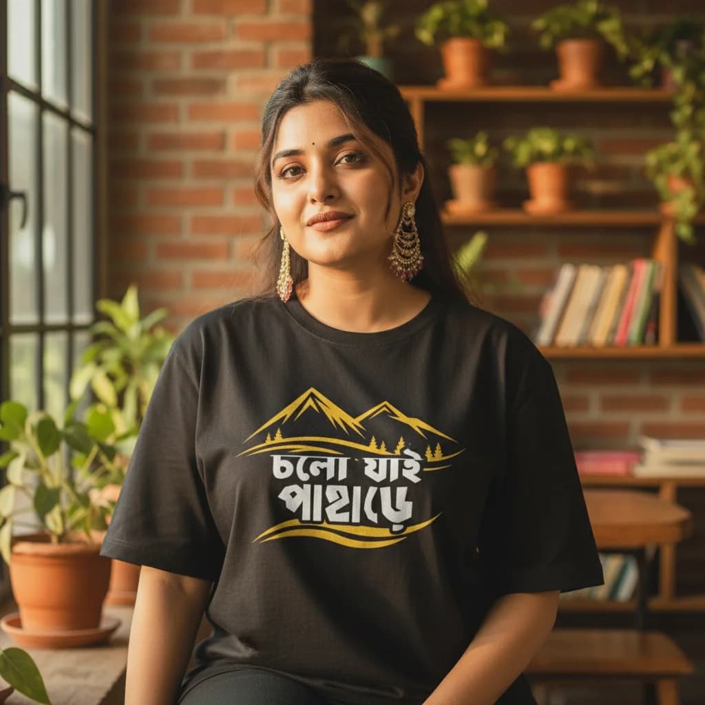 Cholo Jai Pahare (Women) - Bengali Traveling T-Shirt