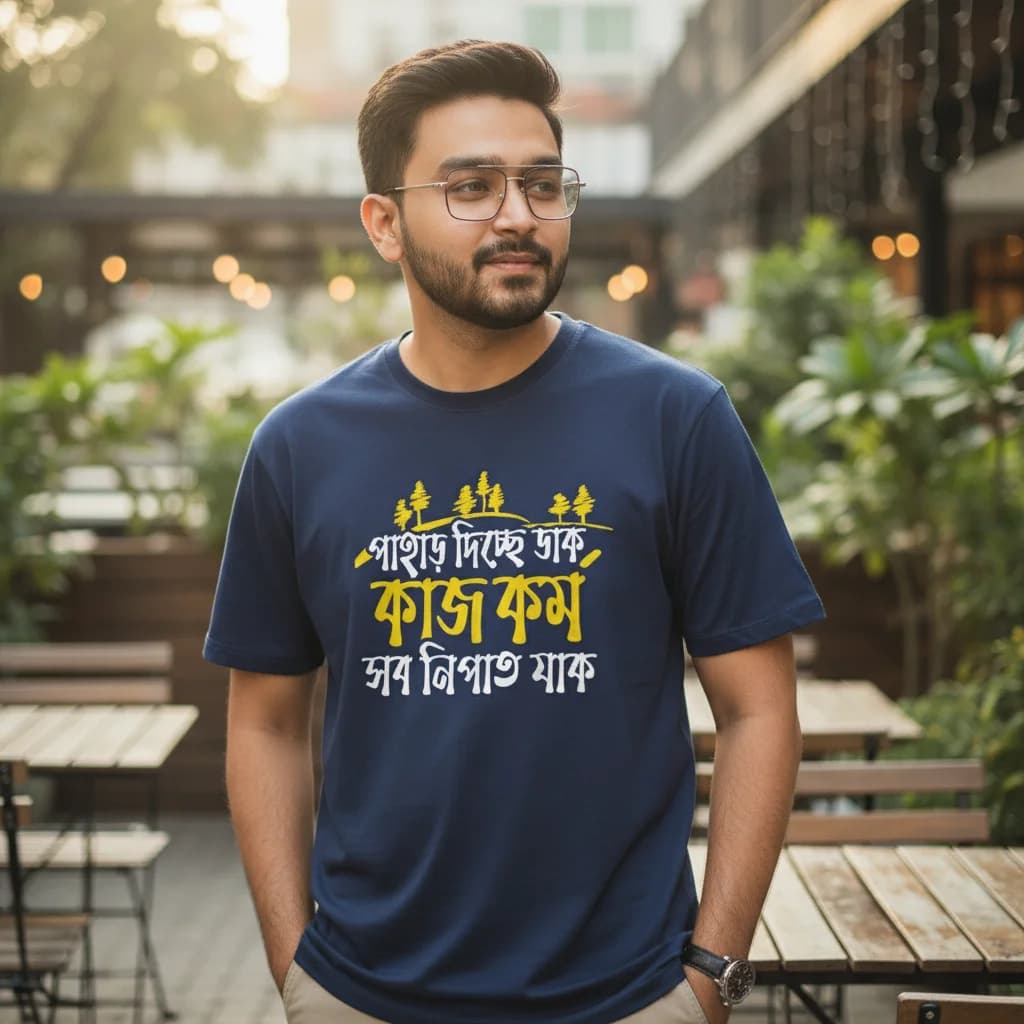 Pahar Dicche Daak - Bengali Travel T-Shirt
